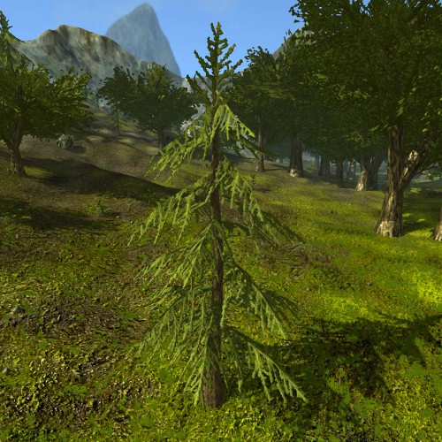 Conifer like tree, low poly preview image 1